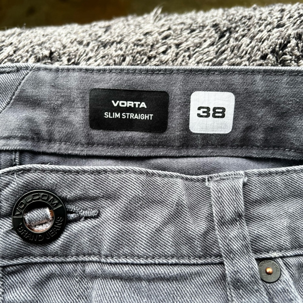 Volcom Vorta Slim Straight Gray Jeans for Men